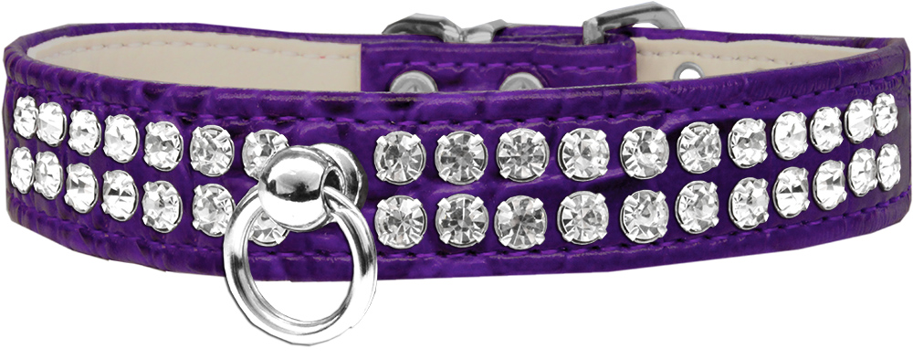 Style #72 Rhinestone Designer Croc Dog Collar Purple Size 12